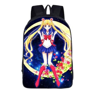 Imagem de Mochila escolar Generic Anime Sailors Moons Kids 29x16x42cm
