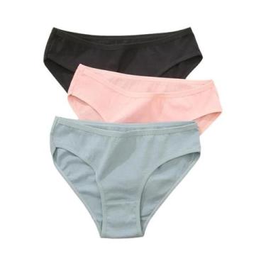 Imagem de Conjunto De 3 Calcinhas De Algodão Femininas Com Design Jacquard, Core