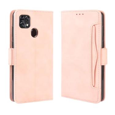 Imagem de Capa para ZTE Blade 20,Retro magnético Flip Case,Design de carteira de couro PU com slots de cartão removíveis -Pink