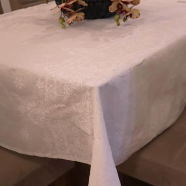 Imagem de Toalha de Mesa de Linhão Elegante e Durável - 4 6 ou 8 Lugares Tecido Sofisticado e Resistente (Clara,4 Lugares)