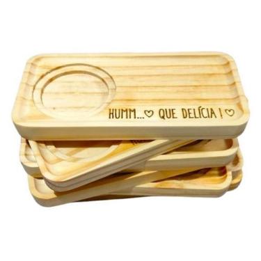 Imagem de Kit suporte conjunto 4 Pires Retangular para xícara café e chá de Made