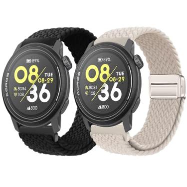 Imagem de Harikiri Pacote com 2 pulseiras magnéticas de tecido compatíveis com COROS PACE 3/APEX 2 PRO/APEX PRO/APEX de 46 mm, respirável, ajustável, (multicolorido), Preto + luz das estrelas