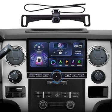 Imagem de Rádio estéreo automotivo de 10 polegadas para Ford F150 2009 2010 2011 2012, botão de botão único, CarPlay sem fio e Android Auto, tela sensível ao toque, Android 15.0, SWC, AM/FM, 6+64G
