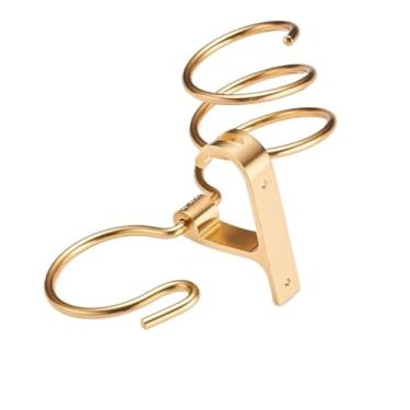 Imagem de Suporte de metal para secador de cabelo montado na parede para casa de banho suporte de alisador de cabelo de metal suporte de secador de cabelo prático multifuncional suporte de armazenamento para