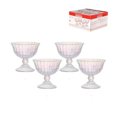 Imagem de Haüskraft -Taça com pé Melina Rainbow com borda dourada 200ml 4 peças