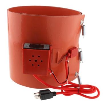 Imagem de harayaa Aquecedor de Tambor/Balde com Faixa de Aquecimento em Borracha à Temperatura, Aquecedor de Balde com Temperatura Ajustável para Óleo, Mel e, Visor Digital