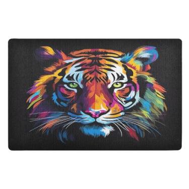 Imagem de Joisal Tapete de boas-vindas colorido da Ferocious Beast engraçado, tapete absorvente para porta da frente 81 x 50 cm