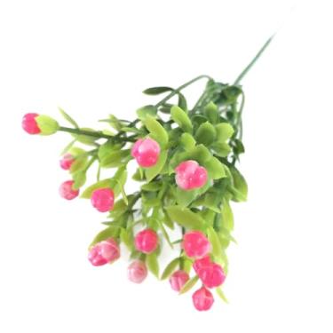 Imagem de Naroote Simulação de Partículas Grandes Decorativas de Flor de Grão de Milão, buquê de Plantas de Plástico para Decoração de Escritório Doméstico, Acabamento Requintado, Adequado para Todas As (Rosa)