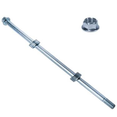 Imagem de JMCHstore Eixo dianteiro e porca de bloqueio com conjunto de arruela para Coleman B200R B200C B200V RB200 Realtree RT200 MEGA moto B212 Mini Bike (330 mm)