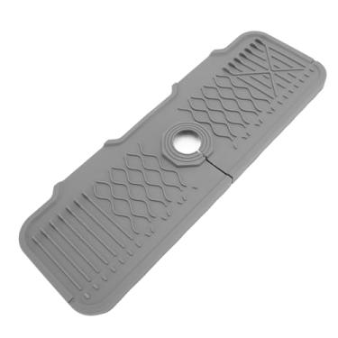 Imagem de Yinhing Tapete de Drenagem de Pia de Silicone, Protetor Antiderrapante de 16,9 X 5,9 pol. Com Design de Inclinação íngreme para Bancada de Banheiro de Cozinha, Tapete de Secagem, Alça