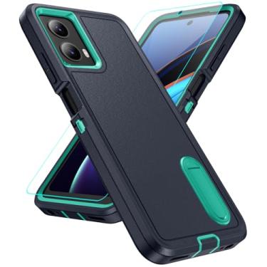 Imagem de Capa compatível com Motorola Moto G 5G 2024 com protetor de tela, capa resistente à prova de choque e à prova de quedas, capa protetora de grau militar para Moto G 5G 2024, Blue Cryn