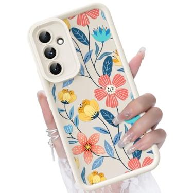 Imagem de CASBST Capa para Samsung Galaxy S23 FE 5G, design criativo de flores para meninas e mulheres, capa de silicone líquido, moldura mais grossa à prova de choque e resistente a arranhões para Samsung S23