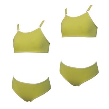 Imagem de Kit 2 Conjunto Top e Calcinha Infantil Sem Bojo Tamanho:GCor:Amarelo -