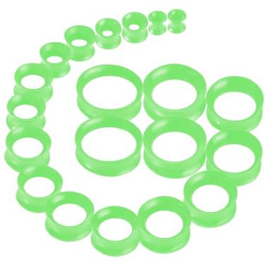 Imagem de WINSENET Medidores de orelha de silicone 2G-25 mm Flexíveis para túneis de orelha expansores macios alargadores de orelha alargadores de orelha alargadores de orelha verde brincos piercings joias para