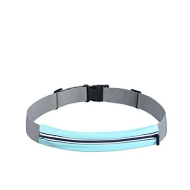 Imagem de Bolsa de cintura esportiva, impermeável, com conector de fone de ouvido, bolsa para celular de corrida, cinto pequeno masculino e feminino ao ar livre invisível mini equipamento de fitness preto/cinza/rosa/roxo/azul