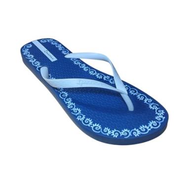 Imagem de Chinelo de Dedo Feminino Ipanema Day PVC Emborrachado Antiderrapante Azul Estampa Tribal Lateral (Azul, BR, Adulto, Numérico, 33)