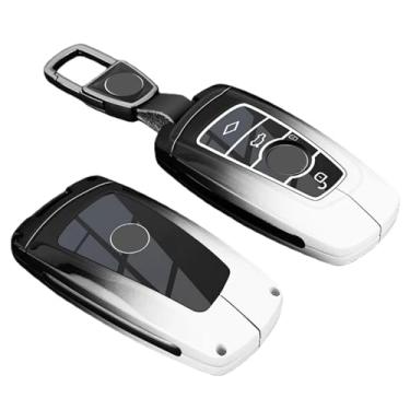 Imagem de Capa de chave de carro em liga de zinco compatível com BMW 1 3 5 7 Série X1 X3 X4 X5 F10 F15 F16 F20 F30 F18 F25 M3 M4 E34 Acessórios(B-white chain)