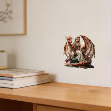 Imagem de Mulher com decoração acrílica em forma de adesivo de dragão, adequado para decoração de casa na sala de estar ou escritório. Escolha de presente ideia: Halloween, Natal, aniversário, aniversário, dia
