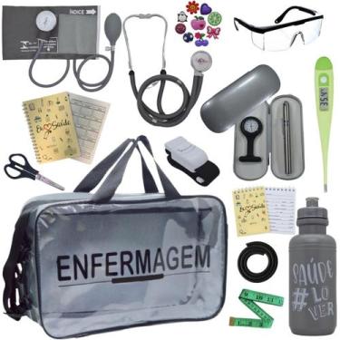 Imagem de Kit Enfermagem Top Cores Premium Completo Estagio Estetoscopio Aparelh