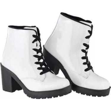 Imagem de Bota Feminina Cuturno Feminino Sola Tratorada Direto da Fabrica, Branc