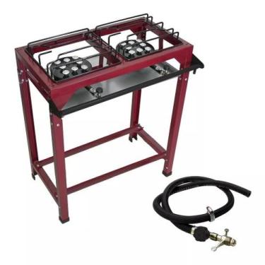 Imagem de Fogão Industrial Grande 2 Bocas Alta Pressão Roa - ROA - Linha Vinho
