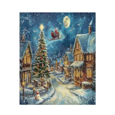 Imagem de Blueangle Cobertor de desenho animado Snow Town, supermacio, quente, aconchegante, leve para todas as estações, cobertor de lã para cama ou sofá, fácil de cuidar (127 x 152 cm) #159