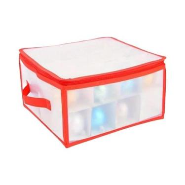 Imagem de Caixa Organizadora Transparente De 4 Camadas Para Bolas De Natal Com 6