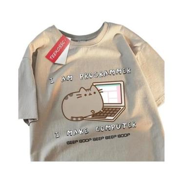 Imagem de Camiseta Masculina Oversized De Algodão Com Gola Redonda, Verão, Ajust