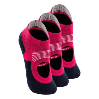Imagem de Kit 3 Pares de Sapatilhas Antiderrapante Pilates Lupo 3286-002, Rosa, 