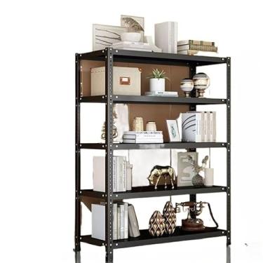 Imagem de Rack de Armazenamento em Aço com Prateleiras Ajustáveis Estante Multifuncional para Organização(Preto 5 Divisórias 70 * 30 * 150cm)