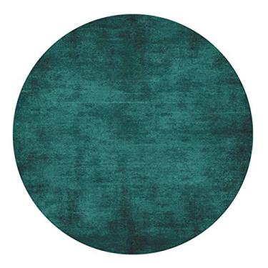 Imagem de Tapete redondo vintage de cor sólida moderno circular macio para cadeira de computador para quarto de crianças, casa, quarto, cobertor de cabeceira