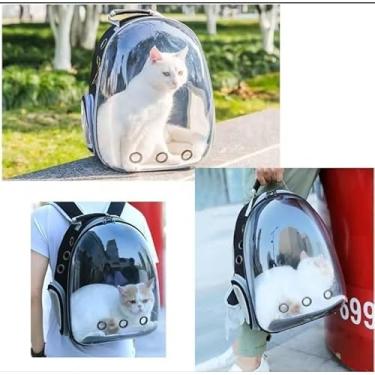 Imagem de Mochila Pet Transparente: Transporte Gato – Respirável, Visão Panorâmica, Ideal para Viagem e Passeios(ALEATORIA femea)