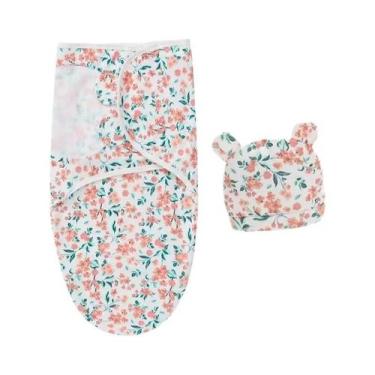 Imagem de Conjunto De Cobertor E Chapéu De Algodão Para Bebê Recém-Nascido Com E