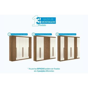 Imagem de Guarda Roupa 2 Peças (1guardaroupa+1cômoda) Qc377 Jatoba/areia - Santos Andirá