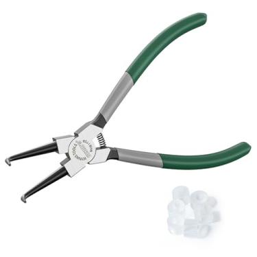 Imagem de Eupheng Ferramenta de saia de pesca, alicate de gola de nariz angular, ferramenta resistente para fazer saias de silicone, colares de borracha, acessórios manuais SpinnerBait Buzzbait