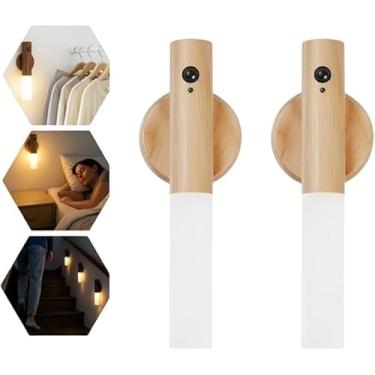 Imagem de Kit 2 Luminária Bastão LED USB Recarregável Sensor Movimento Magnética Sem Fio para Parede ou Cabeceira