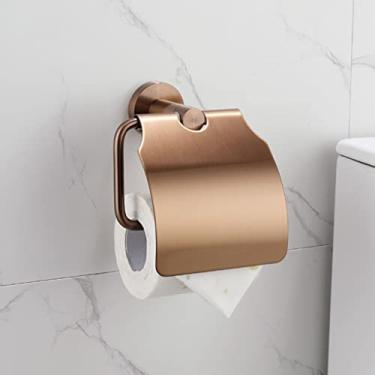 Imagem de HHHJQFAAT Kit de acessórios de banheiro, toalheiro de ouro rosa escovado, escova de vaso sanitário, rack de lenços, gancho de casaco, anel de toalha, cesta de armazenamento banheiro (cor: anel de