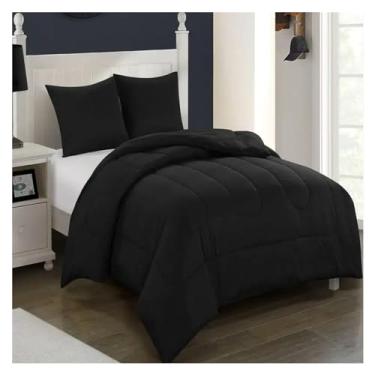 Imagem de Conjunto de edredom de solteiro, compatível com cama (uma cor casal)