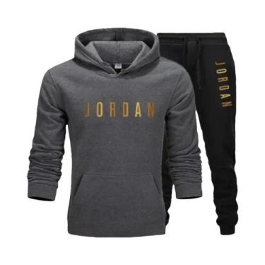 Imagem de Conjunto De Moletom Masculino De Lã Com Capuz Para Primavera - Calça E