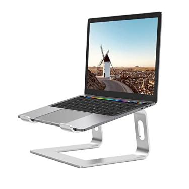 Imagem de U5GAAALPPQ9 Suporte de alumínio para laptop, portátil, de metal, leve, ergonômico, suporte de bandeja compatível com elevação de laptop de 10 a 15,6 polegadas