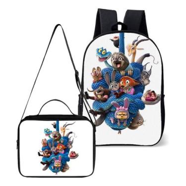 Imagem de Mochila Simples Com Lancheira Termica Kit Escolar Estampa Infantil Rei
