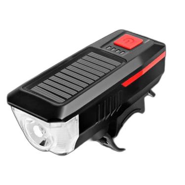 Imagem de Farol Bike LED T6 Solar/USB 350lm 200m - Lanterna
