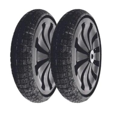 Imagem de Kit 2 Rodas Carrinho Mão Pedreiro Eixo 1 Maciço Sem Câmar - MARELAGO