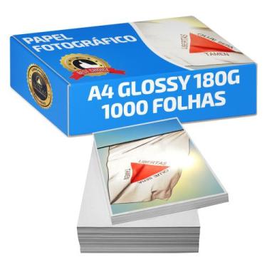 Imagem de Papel Fotográfico Foto 180g A4 Glossy À Prova D'água Pacote 1000 Folha
