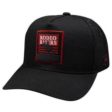 Imagem de Boné Trucker Agro Rodeo Bulls Country Rodeio Farm Preto - Pé Vermeio, 
