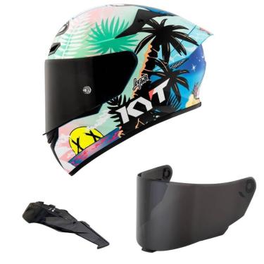 Imagem de Capacete KYT TT Course Riccardo Rossi Barcelona Mais Viseira Fumê e Spoiler Fumê-Masculino