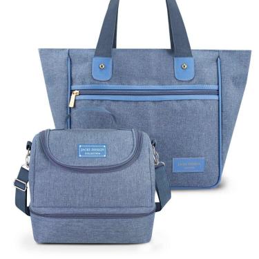 Imagem de Conjunto Bolsa Térmica E Bolsa Shopper Jacki Design Azul