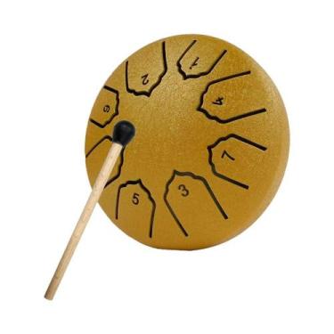 Imagem de Tambor De Língua De Aço Mini De 4 Polegadas Com 8 Notas, Instrumento M