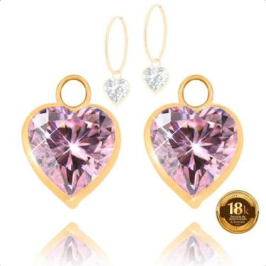 Imagem de Pingentes Ouro 18k Coração 6mm Para Brincos - Sofistgold Joias, Rosa