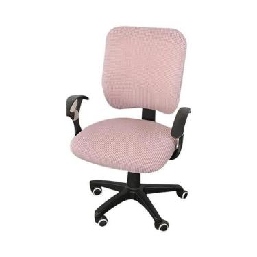 Imagem de Capa De Cadeira De Escritório Em Jacquard Elástico De Cor Sólida 2PCS/